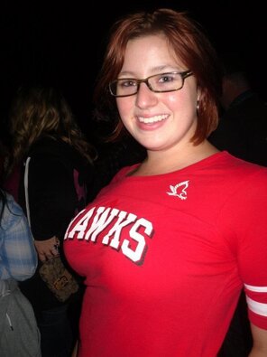 Redhead in a tight shirt