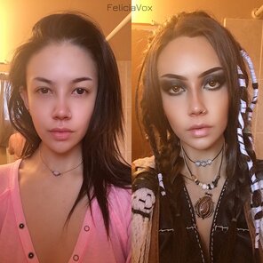 amateur pic Freya from God of War makeup on/off [OC]