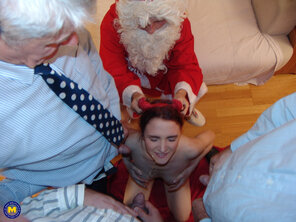 amateur pic Playful amateur teen Danka gets fucked by Santa & old men in a gangbang_0006