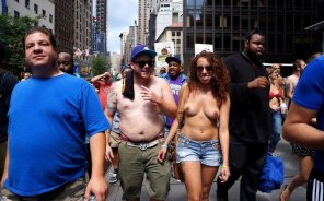 Women Bare Breasts For NYC Go Topless Day 2014