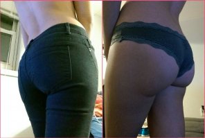 amateur photo My fat ass in and out of jeans