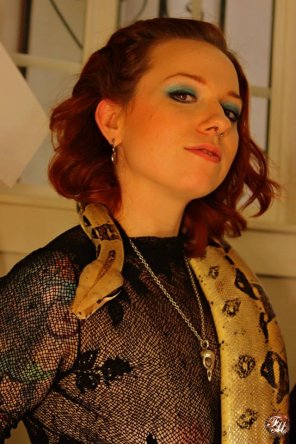 redhead with snake