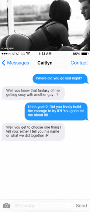 amateur pic Your wife sends a text about the first time she cucks you