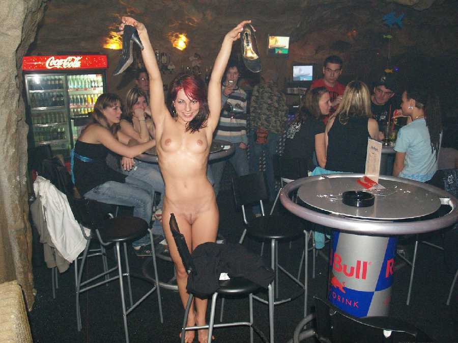 Nude at the bar. 
