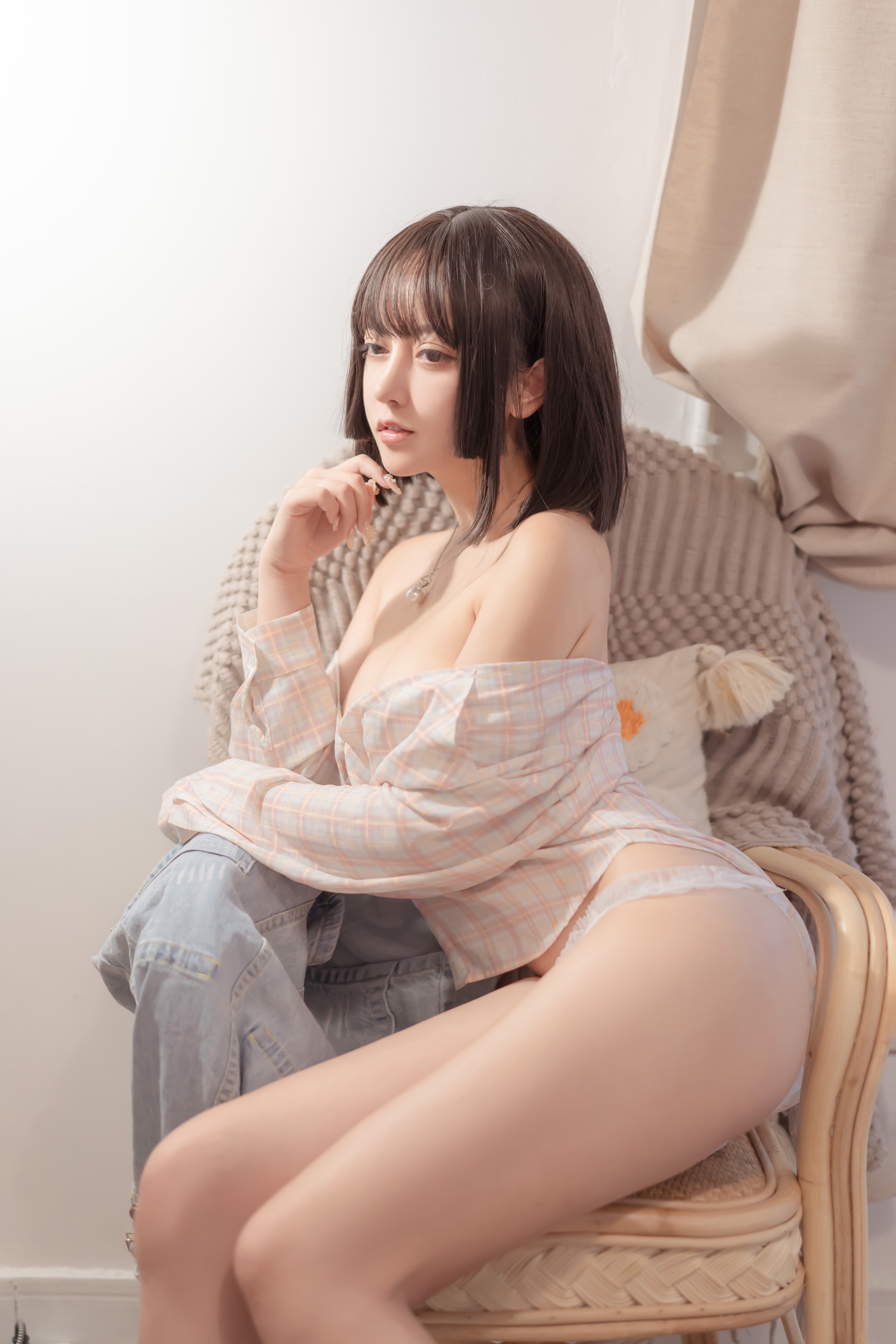 amateur photo Mixian Sama (过期米线线喵) - 背带裤 (7)