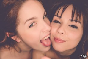 amateur pic Licking the cum off of her friend