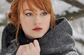 Alina Kovalenko in the snow