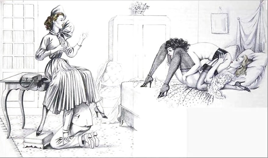 Vintage Femdom Erotic Drawings Toons 482 1000 Foto Porno Eporner