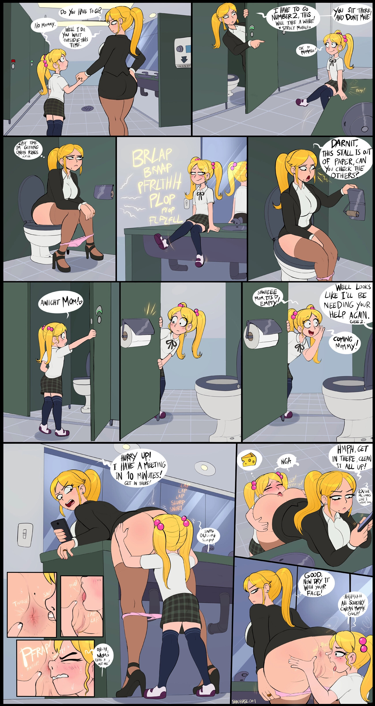 Shad base trabajo de hija comic bathroom