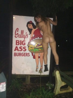 Is THIS the best way to promote a burger joint ? You bet your ass,she says !