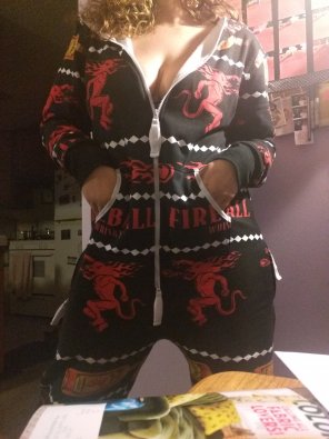 amateur pic I won a onesie from Fireball this week. I'm in love. What do you think?