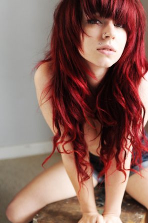 Blood red hair