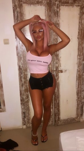 amateur photo Sophie Dalzell burting out her top and her shorts