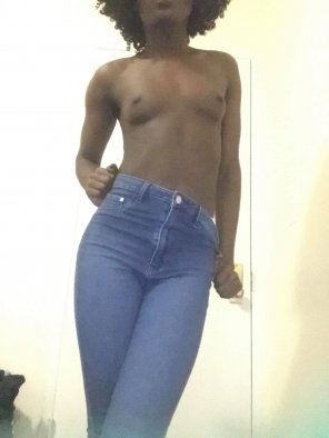 amateur photo [F19] Blue Jeans, No Shirtâ€”-I Hope I Make Your Cock Stir