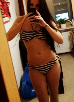 Brunette teen in bikini