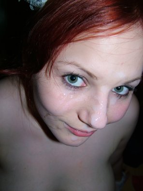 amateur pic Redhead with cum on her face