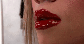 amateur photo Bright red lips