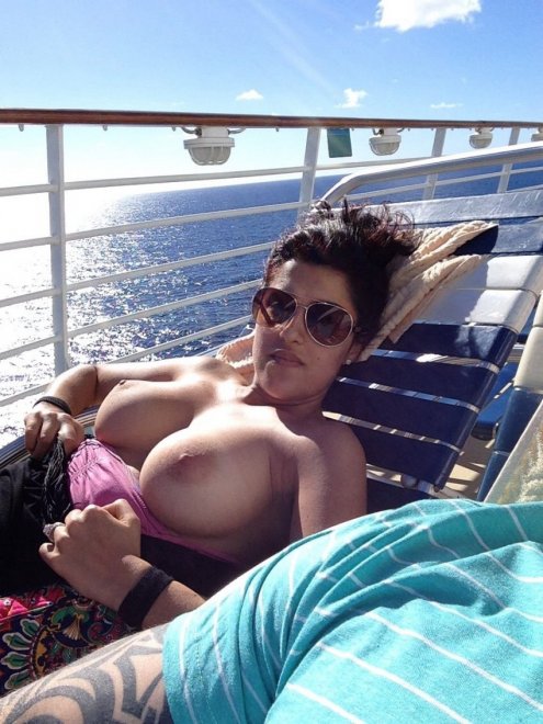 Big boobs on a cruise ship