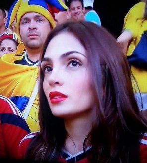 amateur photo Colombian beauty from the Brazil vs. Colombia match today