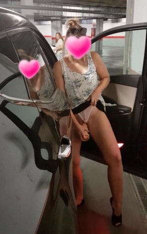 amateur photo Another flash...getting caught with a huge cock in her. Kik us your cock and what you think of her *antoniosmithcd