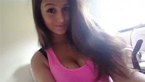 Pink Top, Black Bra