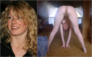amateur pic Curly blonde bent over