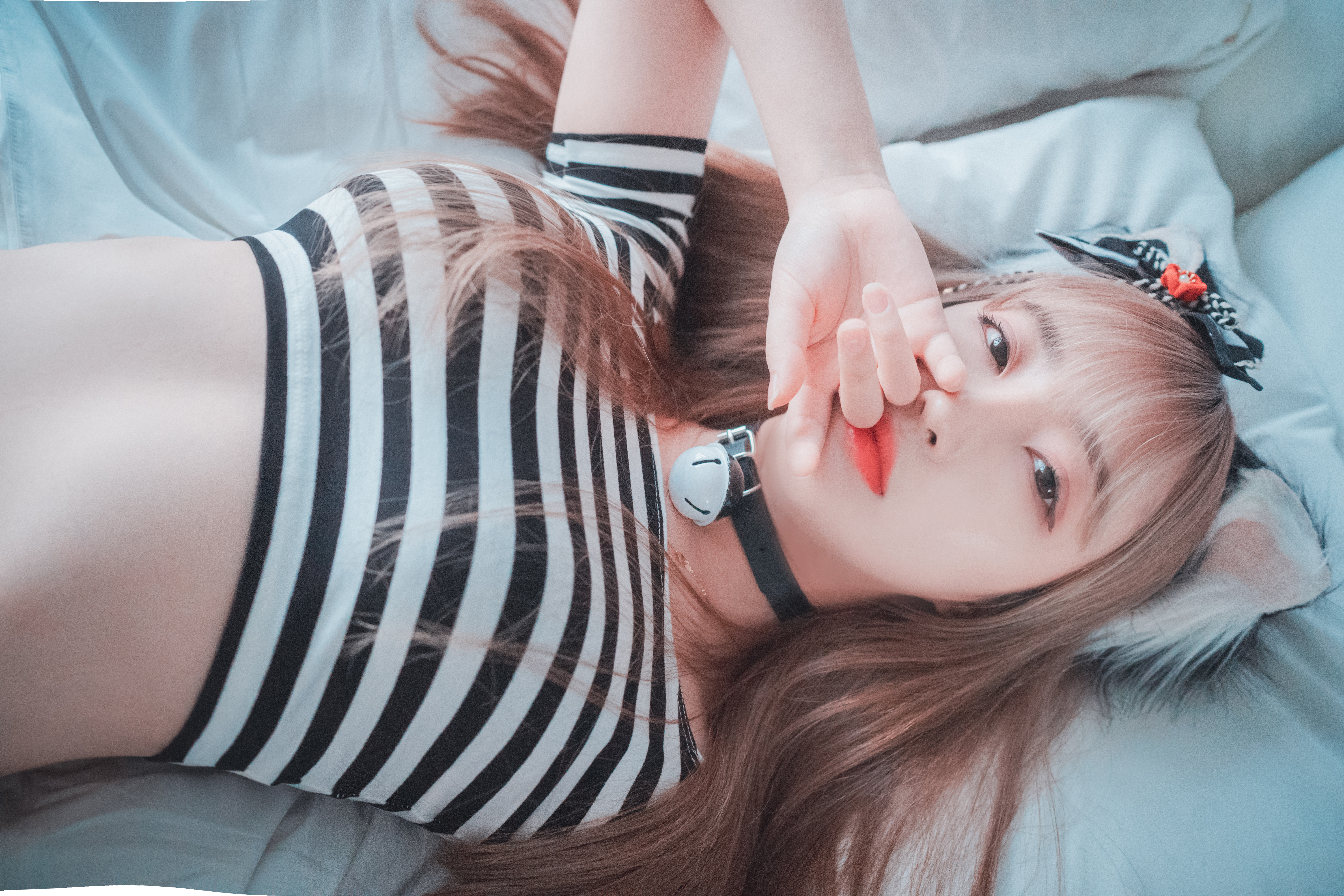 amateur photo DJAWA Photo - HaNari (하나리) - Catgirl in Stripes Part 2 (18)