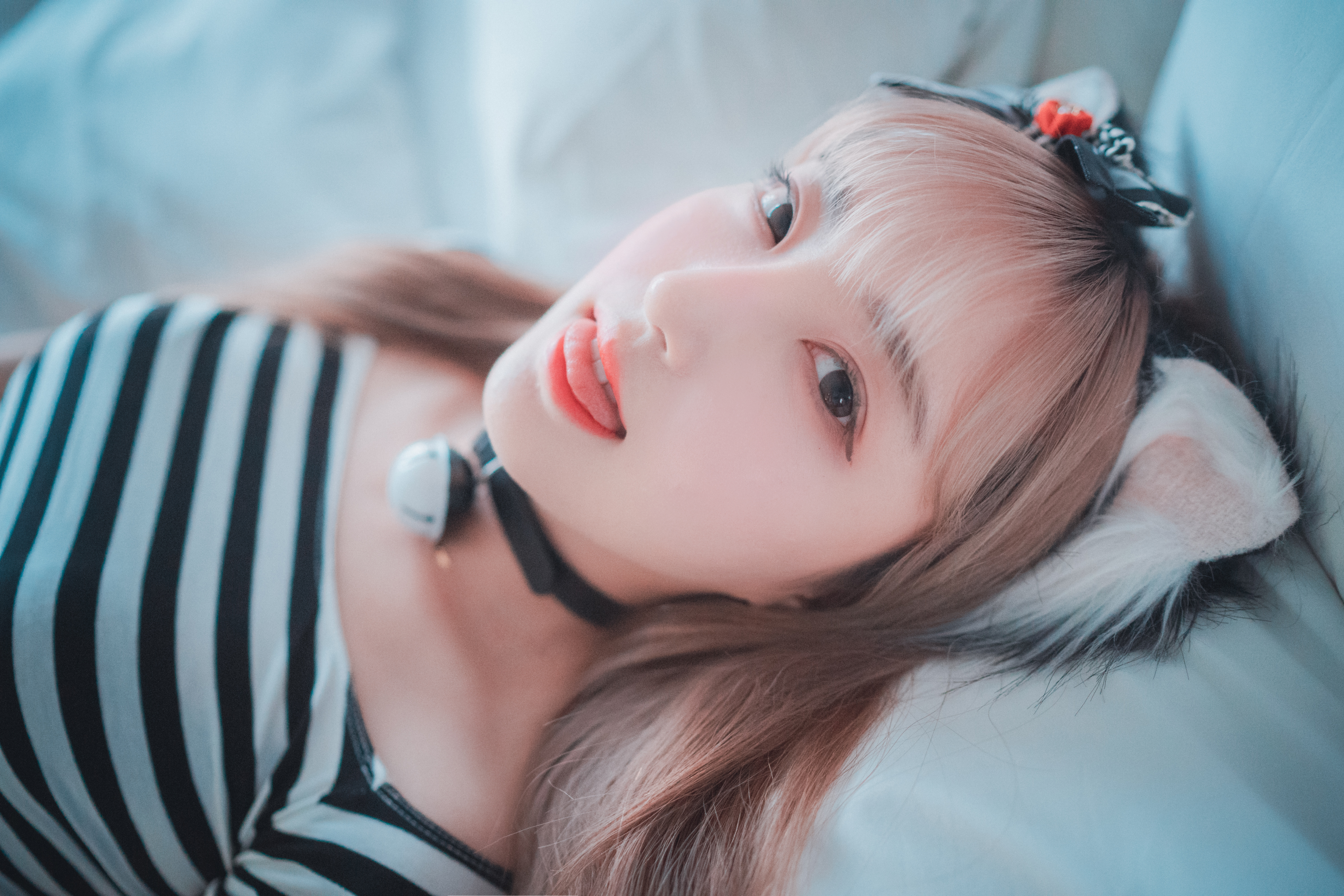 amateur photo DJAWA Photo - HaNari (하나리) - Catgirl in Stripes Part 2 (31)