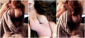amateur photo Enormous round natural boobs