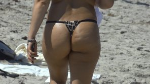 Short Latina in Thong on South Beach