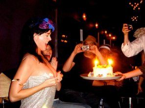 Katy Perry Flashing Her Birthday Cake