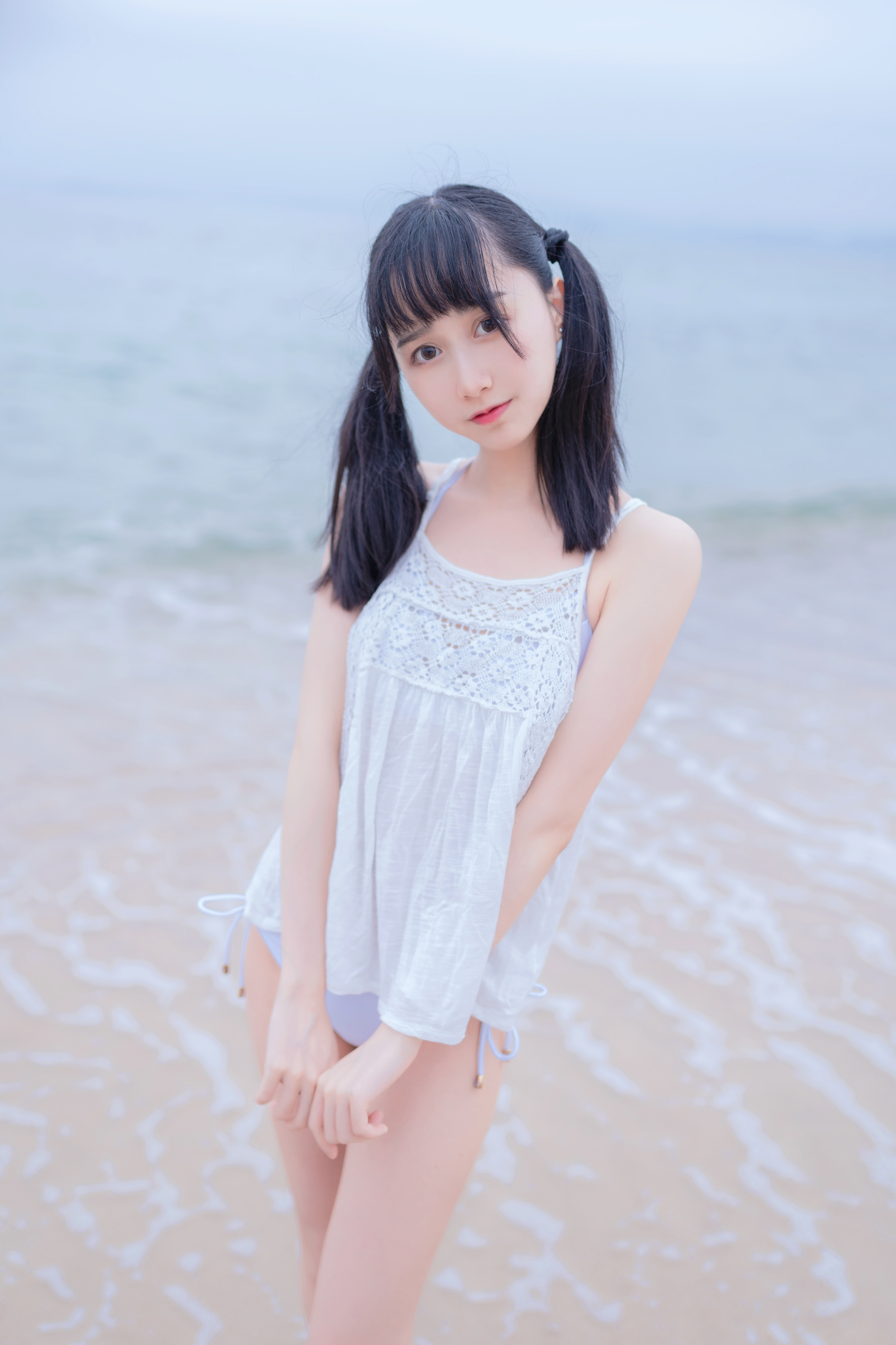 amateur photo KimemeOwO (木绵绵OwO) No. 11 - 海边白色比基尼电子版 (7)