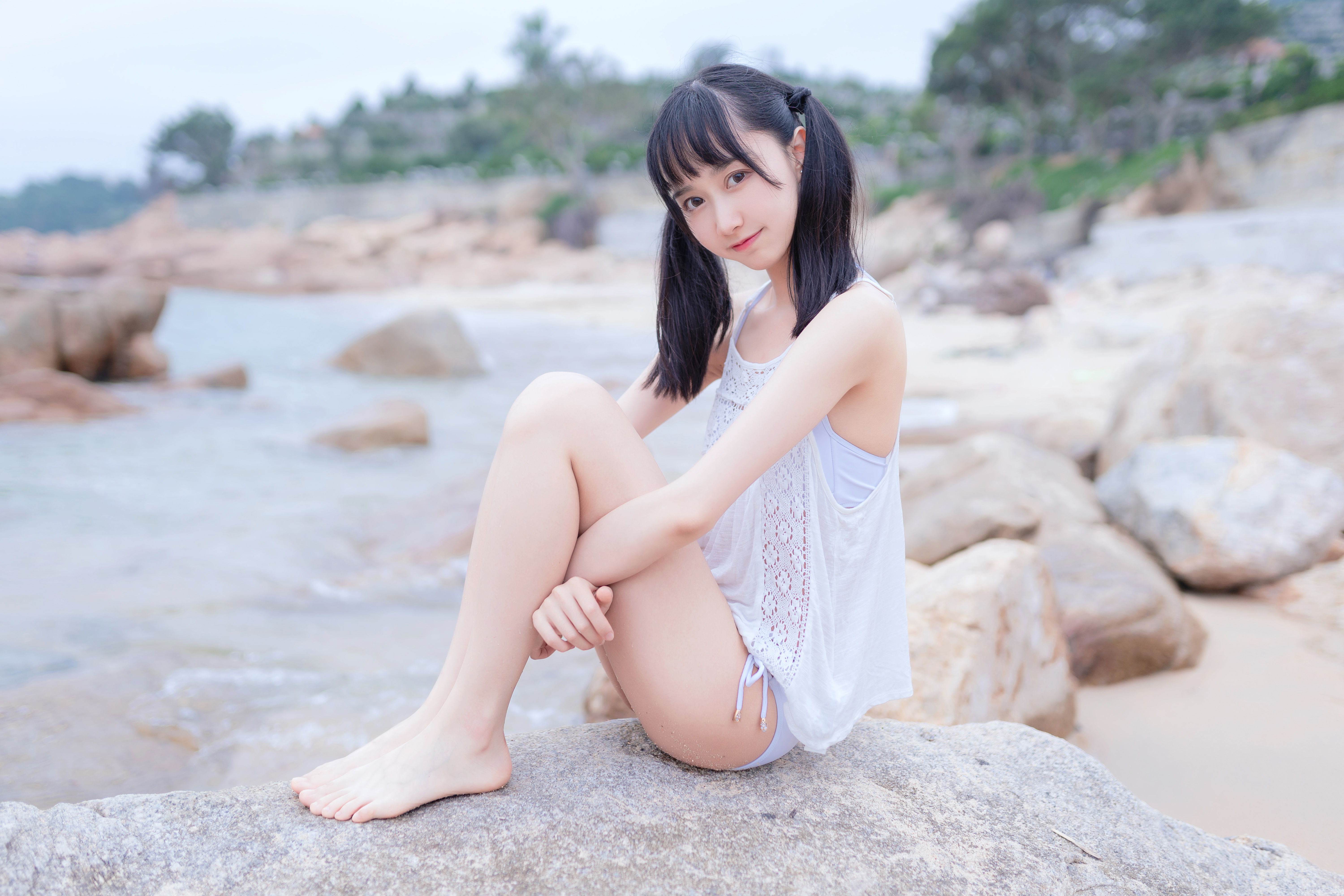 amateur photo KimemeOwO (木绵绵OwO) No. 11 - 海边白色比基尼电子版 (21)