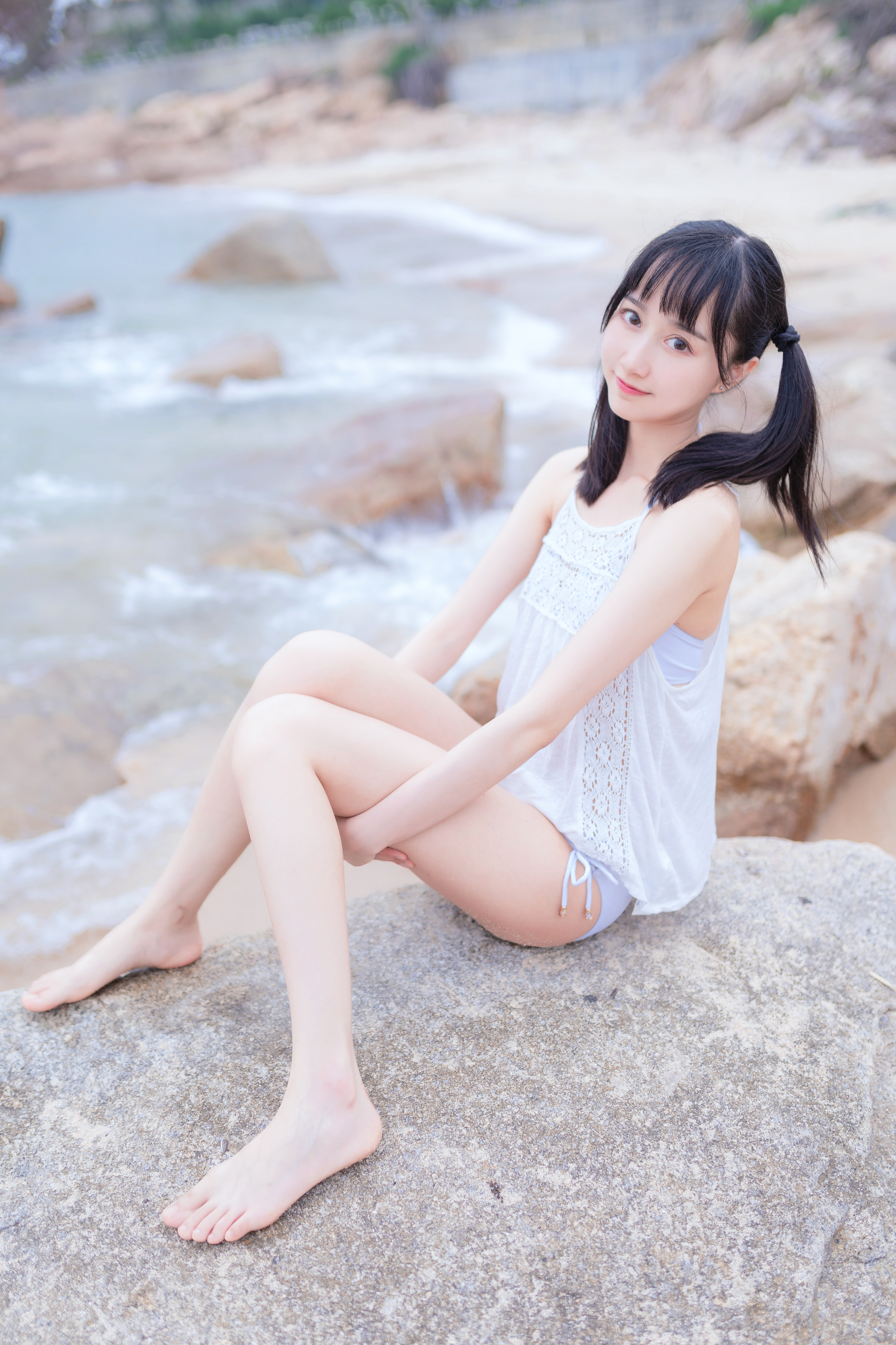 amateur photo KimemeOwO (木绵绵OwO) No. 11 - 海边白色比基尼电子版 (23)