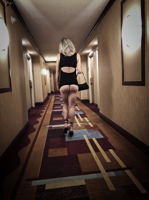 My girlfriend walking back to the room at 4am