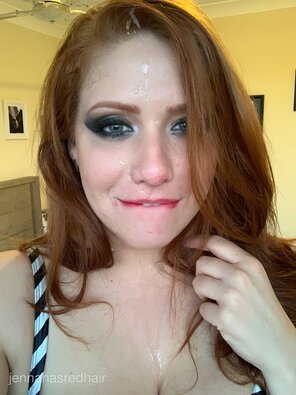 All that makeup ruined by cum!