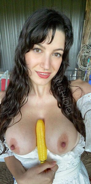 corn toy between my tits :)