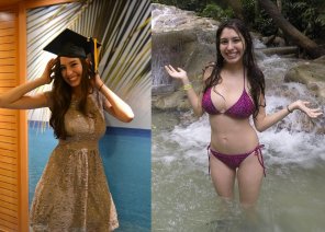 Gorgeous Hispanic girl, clothed/bikini