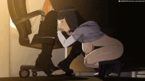 amateur pic Hinata blowing Naruto under table