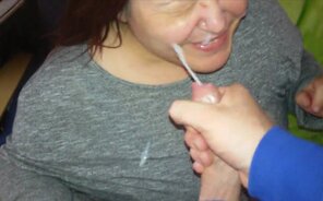 amateur pic Bbw grandma 60 years old blowjob and facial cumshot