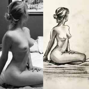 amateur photo Nude wife vs self portrait