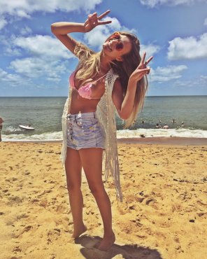 Happy girl in bikini