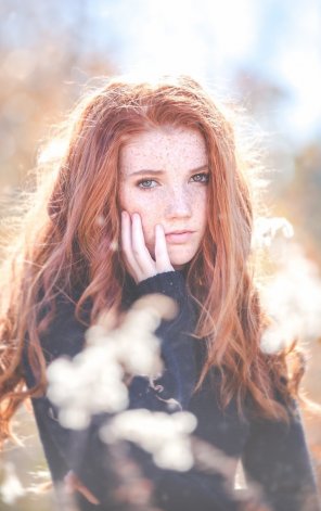 Really cute red hair girl with freckles