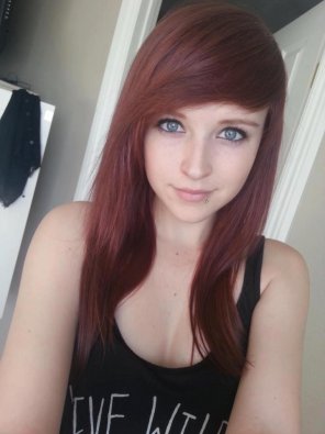 Red hair and blue eyes