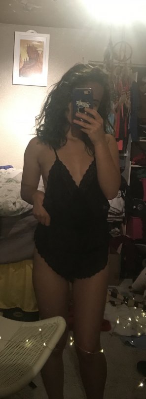 amateur photo Black Lacy Romper