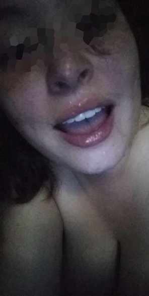 amateur photo Pic my wife sent after blowing a friend and his cum on her face