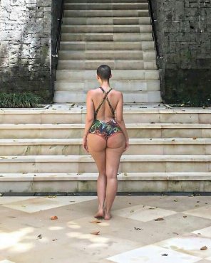 Booty by the steps.