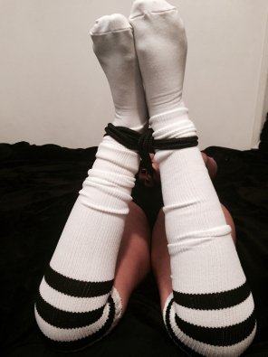 amateur photo My sub in her thigh highs today...