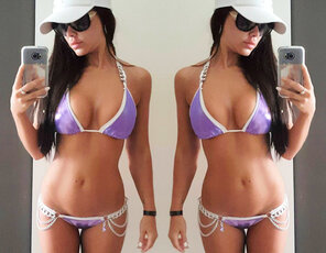 amateur photo Sarah Purple Tight Bikini 04