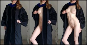 amateur photo [F]inally got my Ph.D. ðŸŽ“ This naughty grad student is now a naughty professor!